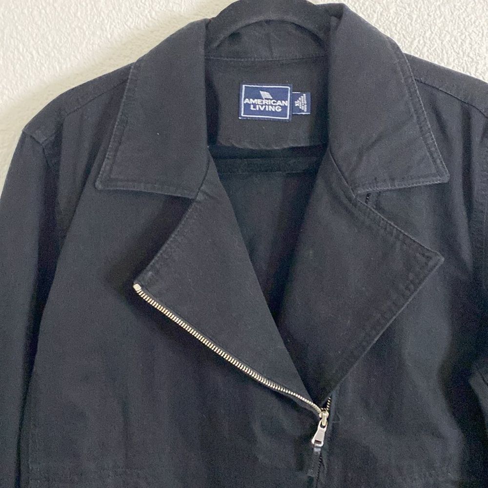 American living- black Jean Moto jacket-size extra large - Picture 2 of 7